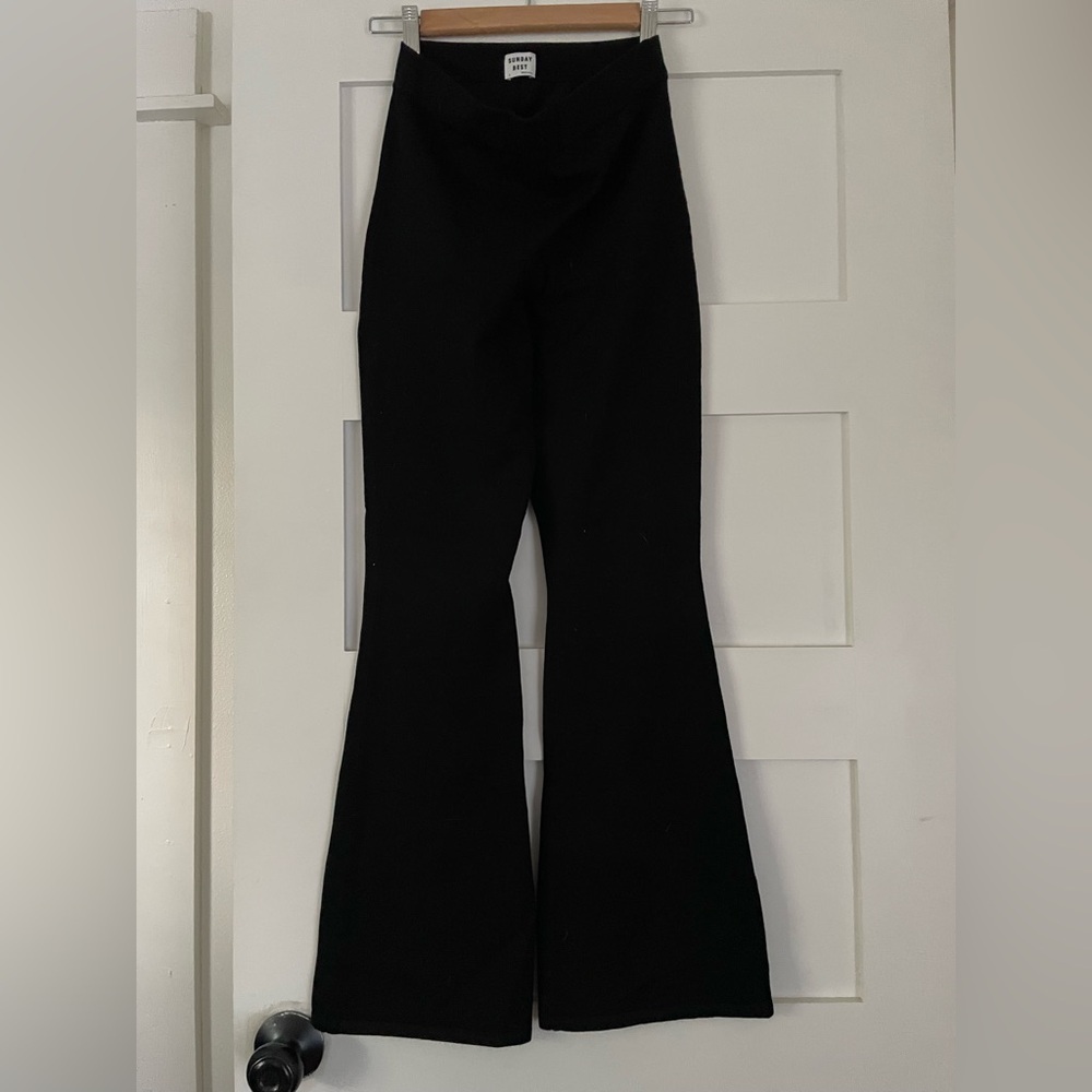 Aritzia knit flare pants black size s